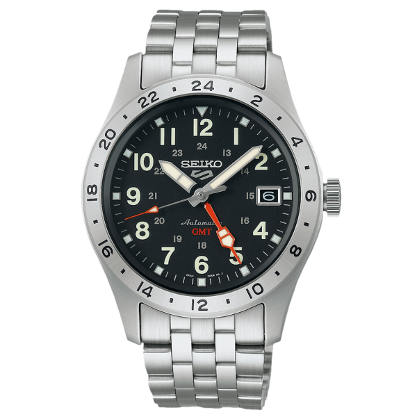 Seiko SSK023K1 Férfi Karóra - 5 Sports Field Deploy Mechanical GMT - ora-bolt.hu