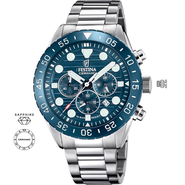 Festina F20808/2 Férfi Karóra - Ceramic Chronograph Set - ora-bolt.hu