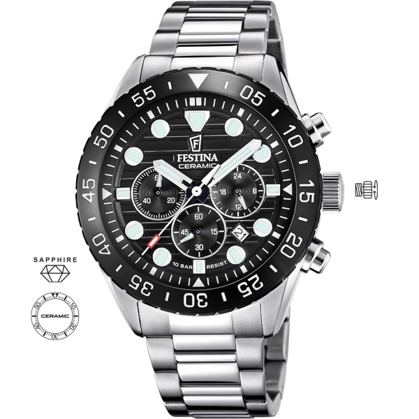 Festina F20808/3 Férfi Karóra - Ceramic Chronograph Set - ora-bolt.hu